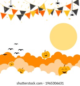Happy Halloween day on white background.