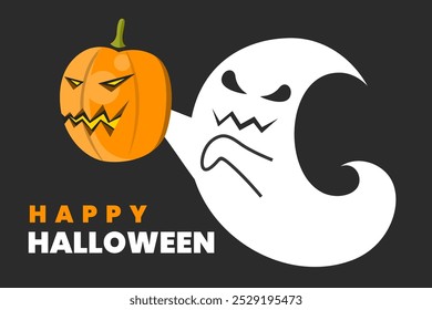 Happy halloween day poster illustration