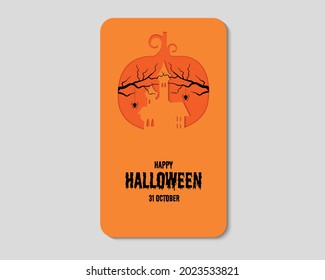 Happy Halloween Day Pumpkin Paper Castle Phone Concept