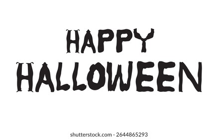 Happy Halloween day text font calligraphy hand written lettering script black color object happy halloween horror october month ghost party spooky scarey happy halloween autumn symbol sign evil text