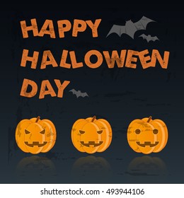 Happy Halloween Day, vector background illustration