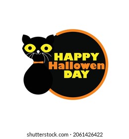 Happy Halloween Day vector template on white background. Design for logo, greeting card or icon