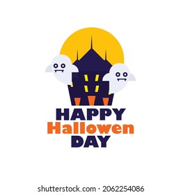 Happy Halloween Day Vector Template Design on white background