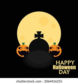 Happy Halloween Day Vector Template Design on black background
