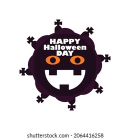 Happy Halloween Day vector template on white background. Design for logo, greeting card or icon