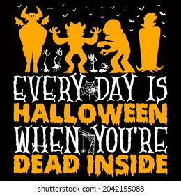 Happy Halloween Day vector t-shirt design that are perfect for coffee mug, poster, cards, pillow cover, sticker, Canvas design, and Musk design.