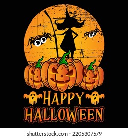 Happy Halloween Day vector t-shirt design that are perfect for coffee mug, poster, pillow cover, Canvas design.