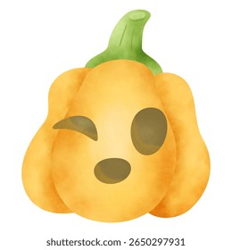Happy Halloween day . watercolor pumkins. cute elements set pumpkins, Vector illustration seasonal scary . Cartoon flat style. 