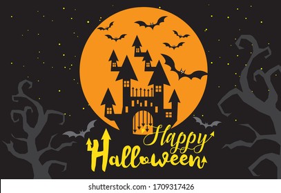 HAPPY HALLOWEEN DAY,Happy halloween card template design.