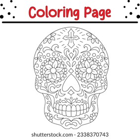 Happy Halloween dead skulls Coloring page for children