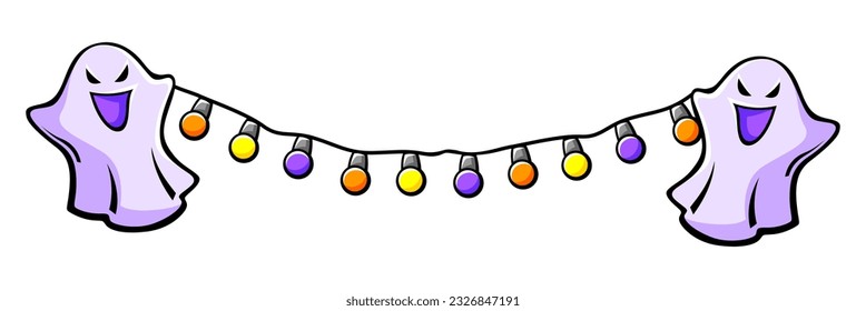 Happy Halloween decoration. Holiday background with celebration items.