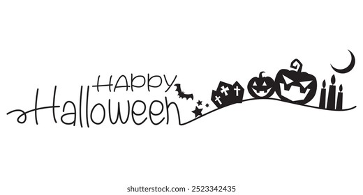 Happy Halloween decorative Calligraphy. Halloween illustration.