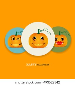 Happy Halloween design background and Cute note paper. Vector illustration.