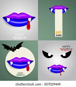 Happy Halloween design background and Cute note paper. Vector illustration.