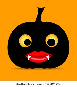 Happy Halloween design background with Halloween pumpkin. Vector illustration.