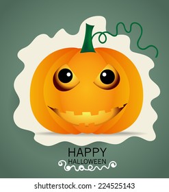 Happy Halloween design background with Halloween pumpkin. Vector illustration.