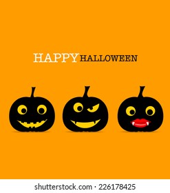 Happy Halloween design background with Halloween pumpkin. Vector illustration.