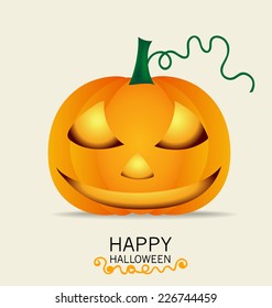 Happy Halloween design background with Halloween pumpkin. Vector illustration.