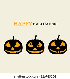 Happy Halloween design background with Halloween pumpkin. Vector illustration.