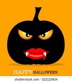 Happy Halloween design background with Halloween pumpkin. Vector illustration.