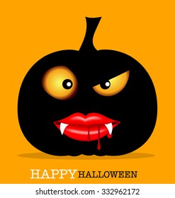 Happy Halloween design background with Halloween pumpkin. Vector illustration.