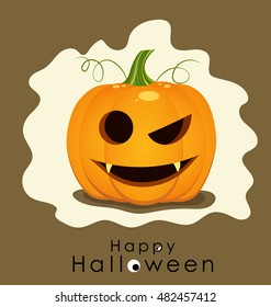 Feliz diseño de Halloween con calabaza de Halloween. Ilustración vectorial.
