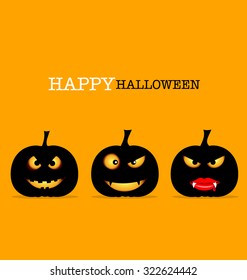Happy Halloween design background with Halloween pumpkins. Vector illustration.