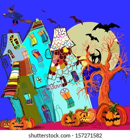 Happy Halloween design background. Vector illustration.