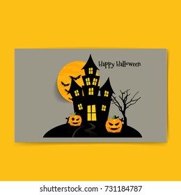 Fröhlicher Halloween-Designhintergrund. Vektorgrafik.