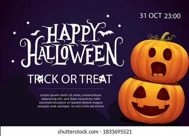 Happy Halloween Design Banner for Template and background  