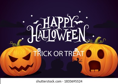 Happy Halloween Design Banner for Template and background  