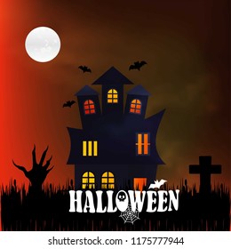 Happy Halloween design element with typography 