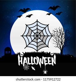 Happy Halloween design element with typography 