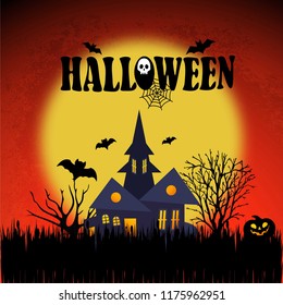 Happy Halloween design element with typography 
