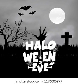 Happy Halloween design element with typography 