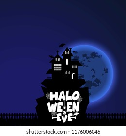 Happy Halloween design element with typography 