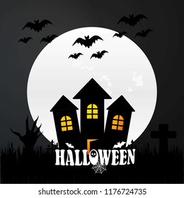 Happy Halloween design element with typography 