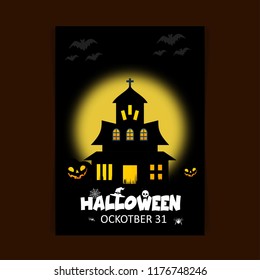 Happy Halloween design element with typography 