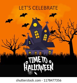 Happy Halloween design element with typography 