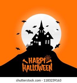 Happy Halloween design element with typography 