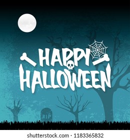 Happy Halloween design element with typography 