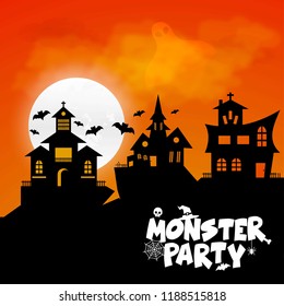 Happy Halloween design element with typography 