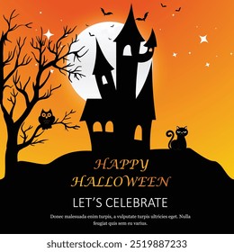 Happy Halloween design element with typography.