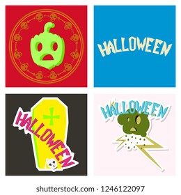 Happy Halloween design elements. Halloween design elements