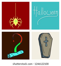 Happy Halloween design elements. Halloween design elements