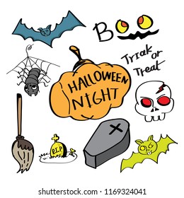 Happy Halloween design elements. Halloween design elements, logos, badges, labels, icons and objects