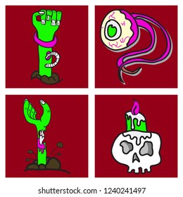 Happy Halloween design elements. Halloween design elements, logos, badges, labels, icons and objects.