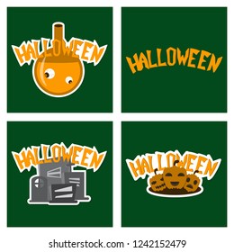 Happy Halloween design elements. Halloween design elements, logos, badges, labels, icons and objects.