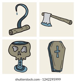 Happy Halloween design elements. Halloween design elements, logos, badges, labels, icons and objects.