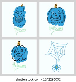 Happy Halloween design elements. Halloween design elements, logos, badges, labels, icons and objects.